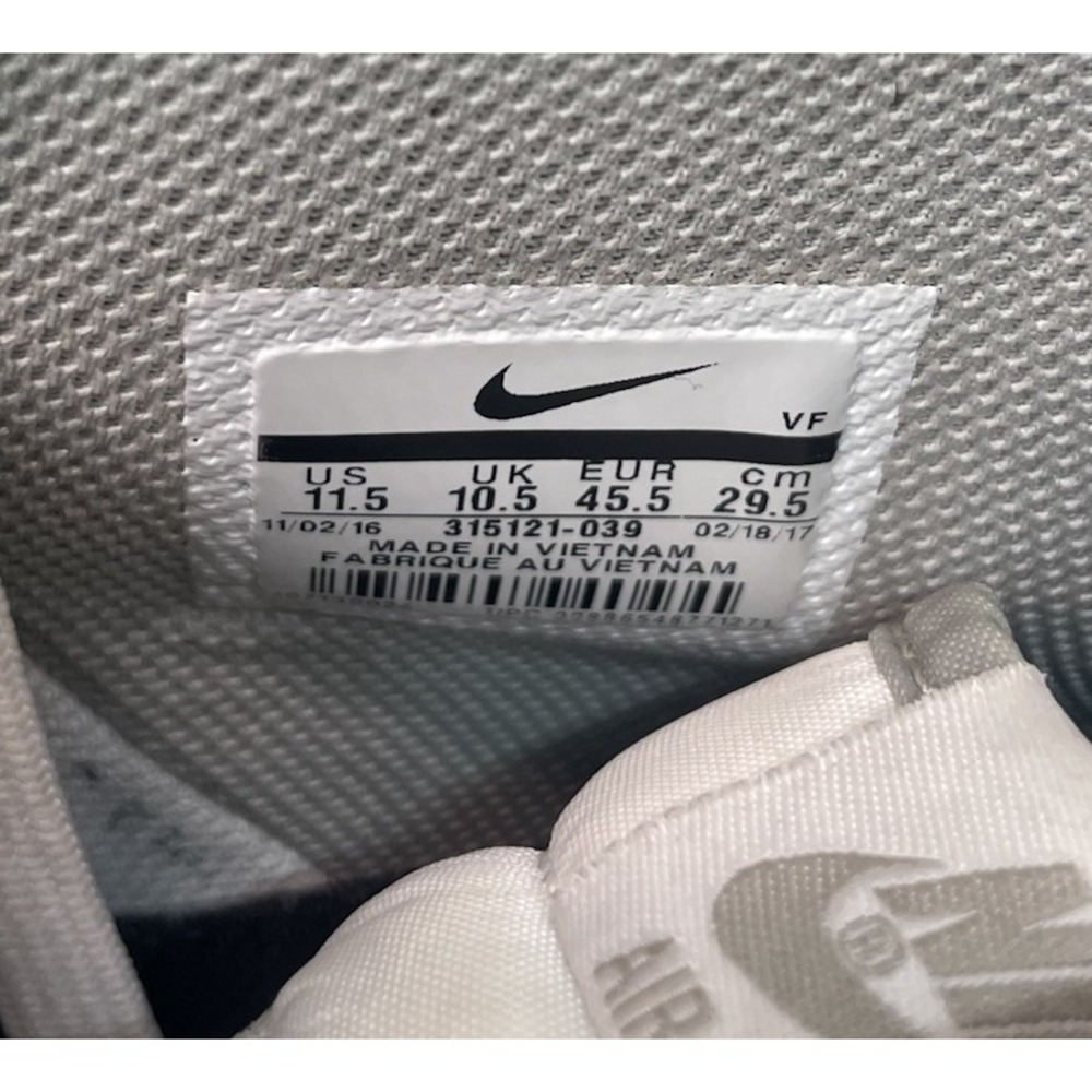 Nike Air Force One High Top Mens Basketball Shoes Size 11.5 Gray 315121-039 - Picture 7 of 7